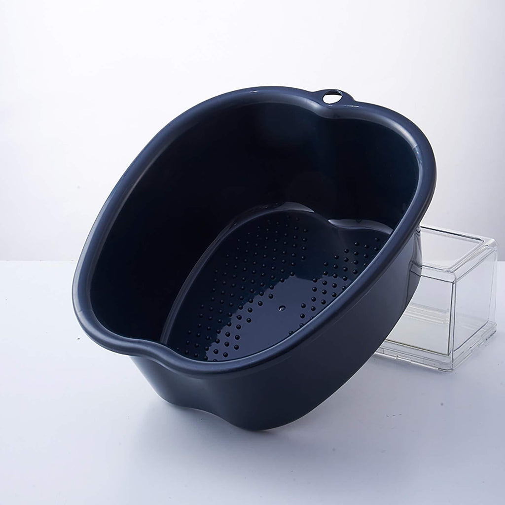 [Australia] - Foot Soaking Bath Basin, Sturdy Durable Plastic Foot Bath and Foot Massager Foot Bucket, Great for Getting the Dead/Old Skin Off Your Feet,Portable Foot Tub (FITS UP to A Men's Size 11)(Black) Black 