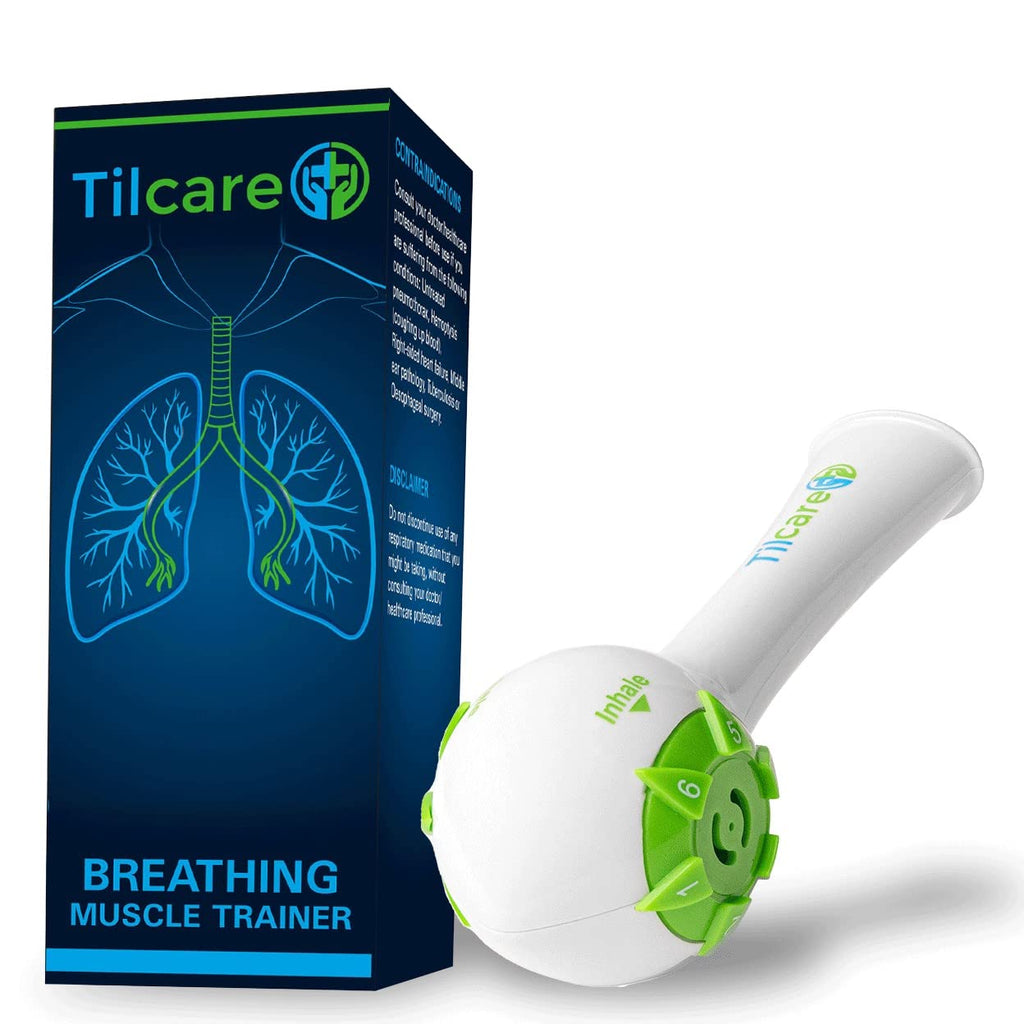 [Australia] - Inspiratory Expiratory Muscle Trainer by Tilcare - Perfect Breathing Exercise Device for Developing Strong Lungs - Lung Expander Exerciser That is a Great Drug-Free Therapy for COPD, CHF, or Dysphagia 