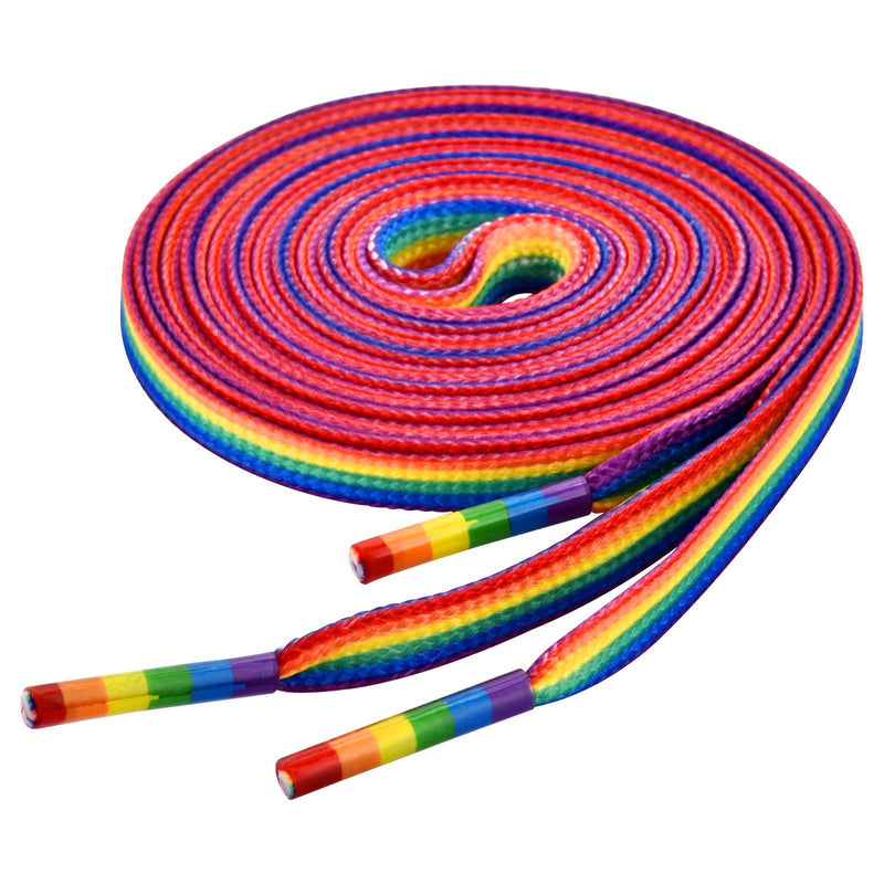[Australia] - Rainbow Striped Shoe Laces, LGBTO laces, Brightly Colored for Sneakers and Cavans 47" 