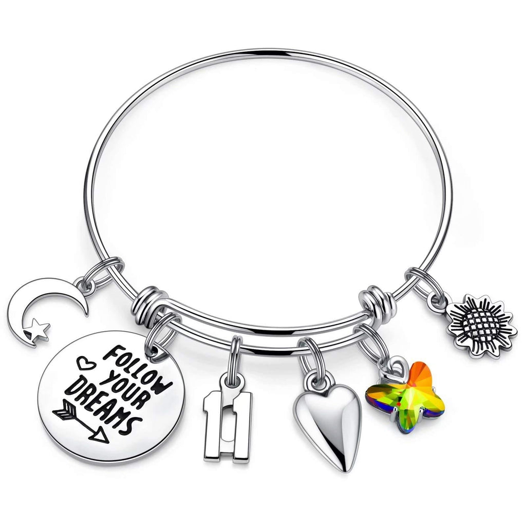 [Australia] - IEFWELL Birthday Gifts for Women Girls, Stainless Steel Birthday Bracelets for Women Girls Birthday Gifts for Daughter, Sister, Friend, Teen Girls, Mom, Grandma 11th 