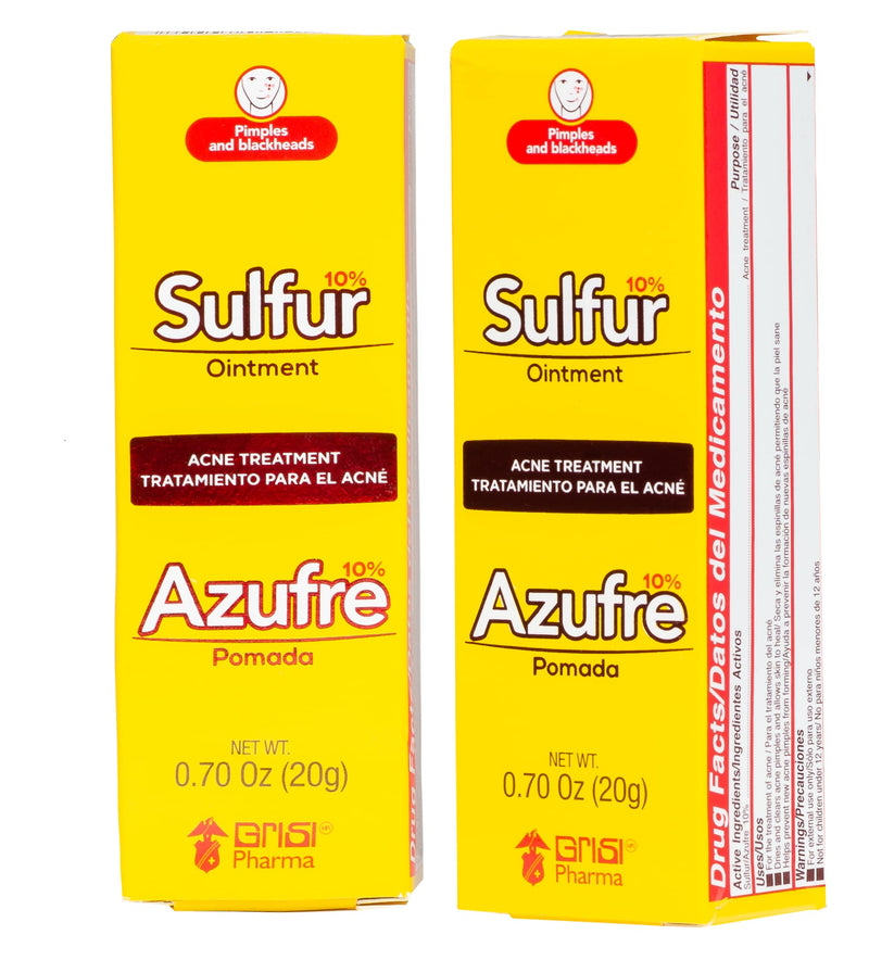 [Australia] - Grisi Sulfur Ointment, Ointment with 10% Sulfur, Assists You in Treating Pimples, Blackheads or Blemishes, Acne Treatment,2-Pack of 0.70 Oz, Tubes. 