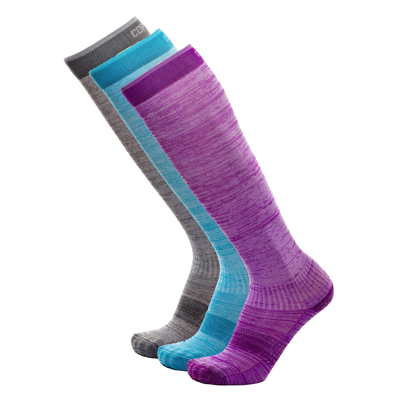 [Australia] - Copper Fit Energy Women's Easy-On/Easy-Off Knee High Compression Socks Assorted Colors Small-Medium 