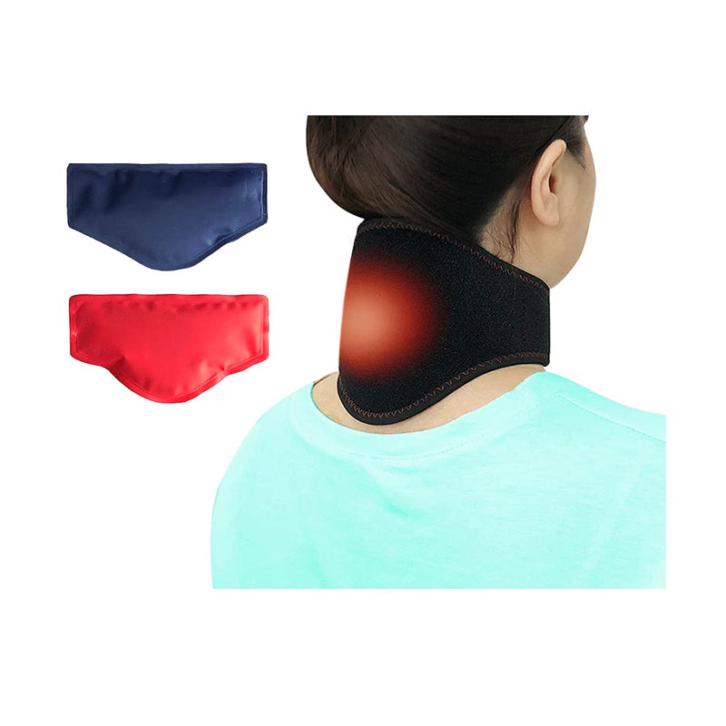 [Australia] - Neck Brace Ice Pack Cervical Collar Soft Ice Wrap Adjustable Ring Relief Neck Pain And Support Reusable Gel For Women Hot & Cold Therapy Treatment Arthritis Release Pressure (11" ~ 18.5") 