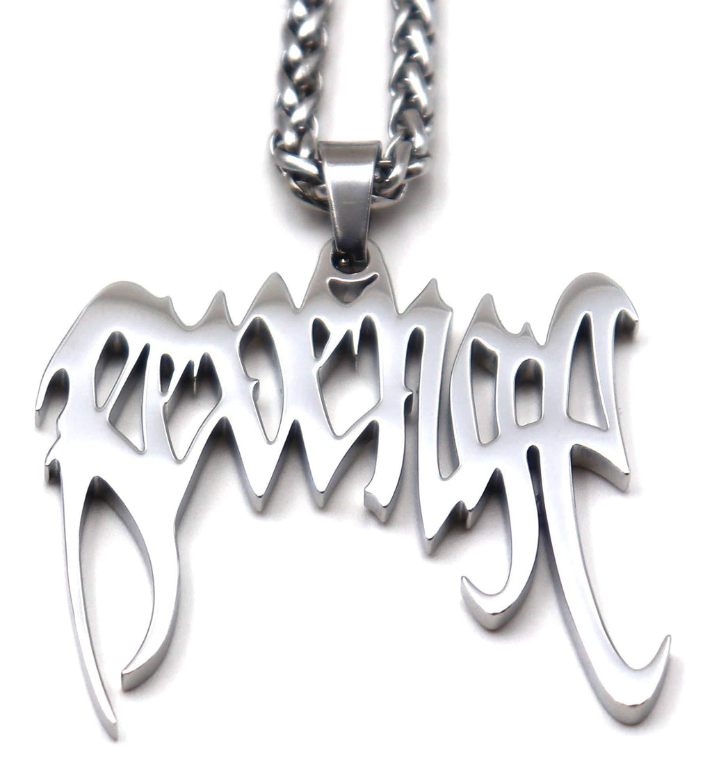 [Australia] - Ridetoxjx Rvg XXX Hip Hop Rapper Pendant Chain Necklace Silver 