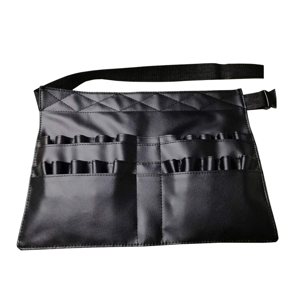 [Australia] - Goldwheat Makeup Brush Waist Bag Cosmetic Kit Barber Tool Bag Make-up Artist Pouch with Adjustable Belt Black 