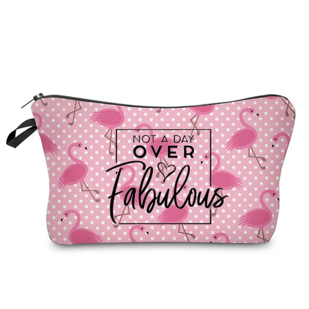 [Australia] - Not A Day Over Fabulous Makeup Bag - Birthday Gifts for Women - Funny Birthday Gift Ideas for Her,Friends, Coworkers, Her, Wife, Mom, Daughter, Sister, Aunt Pink-Flamingo 