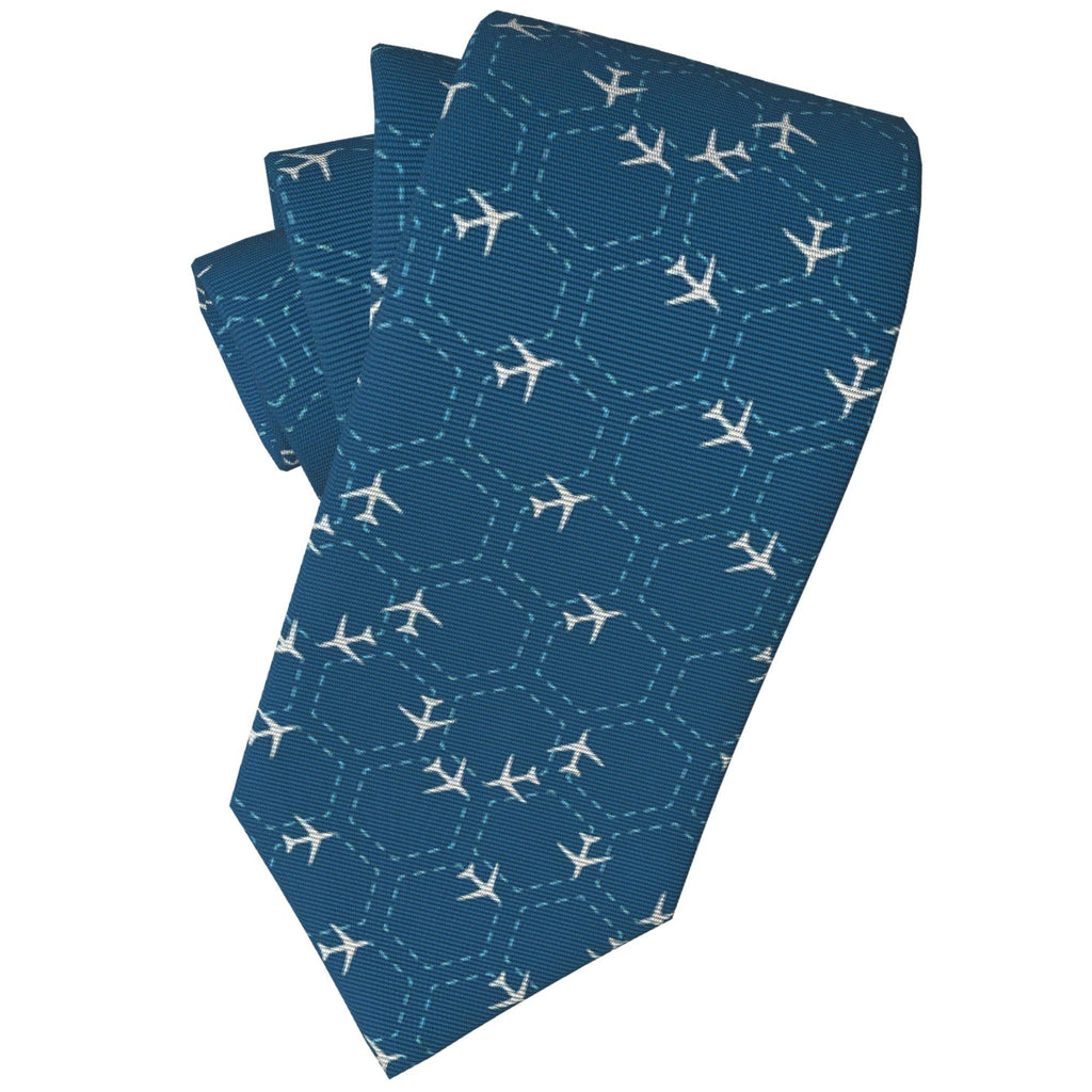 [Australia] - Men Novelty Neckties Welsh Dog Seamless Pattern Fashion Neck Tie Abstract Hexagon With Airplanes 