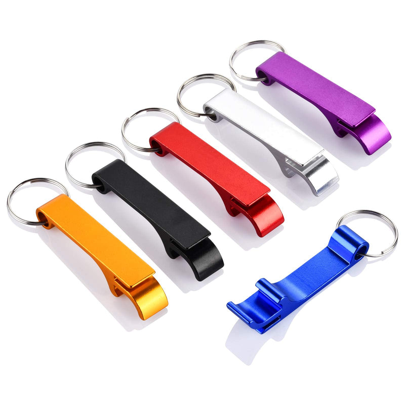 [Australia] - 6PCS Colorful Mcyye Beer Bottle Openers, Premium Metal Keychain Bottle Opener, Beverage Bottle Opener for Men, Women, Small and Practical, Easy to Carry, Open the Lids of Beer Bottle Easily 
