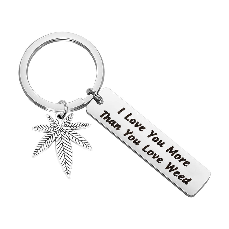 [Australia] - ENSIANTH 420 Gift Marijuana Jewelry I Love You More Than You Love Weed Keychain Gift for Boyfriend Valentines Day Gift 