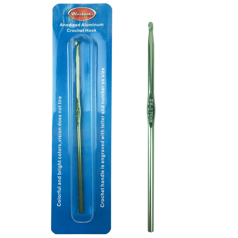 [Australia] - Weabetfu Aluminum Crochet Hook,Knitting Needles Crochet Needles for Knitting Craft Yarn,Crochet Hooks Size F,3.75mm-New 3.75mm green 