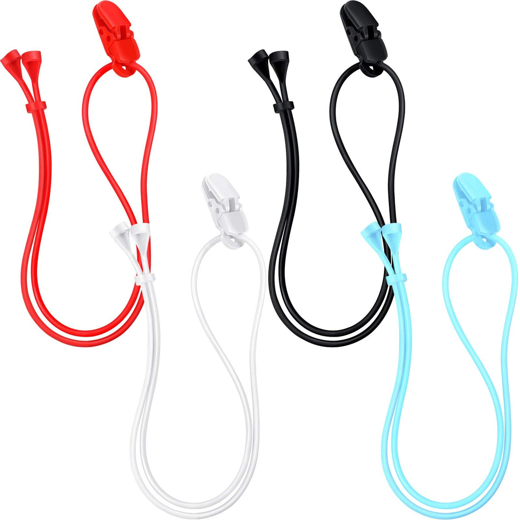 [Australia] - 4 Pieces Hearing Aid Clips Adjustable Hearing Aid Clip Holder Anti-lost Hearing Aid Lanyard for Adults, 4 Colors (Classic Style) Classic Style 