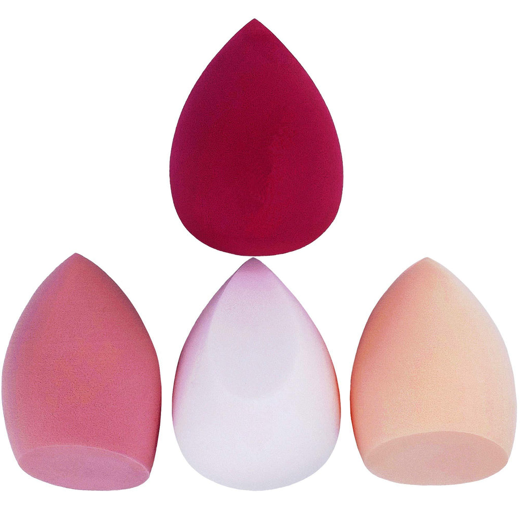 [Australia] - 4 Pcs Makeup Sponge Set Blender Beauty Foundation Blending Sponge, Flawless for Liquid, Cream, and Powder, Multi-colored Makeup Sponges, For Powder, Cream or Liquid Application by Qpeuim 