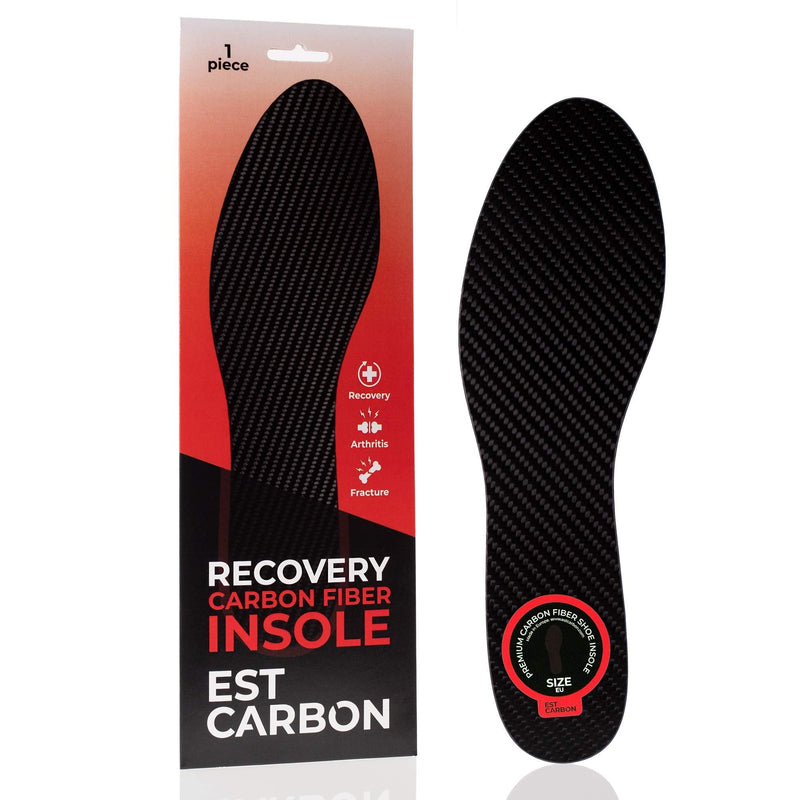 [Australia] - Recovery Carbon Fiber Insole, 1Piece, Shoe Insert, Very Rigid Ortho Foot Support Best for Arthritis, Sesamoiditis, Toe Fracture - Trauma - Alternative to Post Op Shoe - 278mm, EU44, 10.94 Inch 10.94 Inch, should fit Men's Size 12 