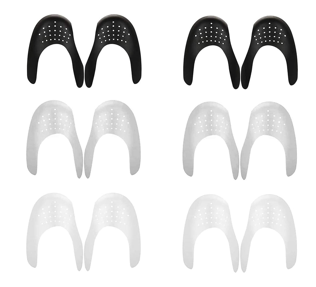 [Australia] - SNKRHOLIC Shoe Crease Protectors, Toe Box Decreaser, Avoid Shoes Crease Indentation, Anti-Wrinkle Shoes Creases Protector Men's 7-12/ Women's 5-8 Lady's 5-8 Black&white&grey 6 Pairs 