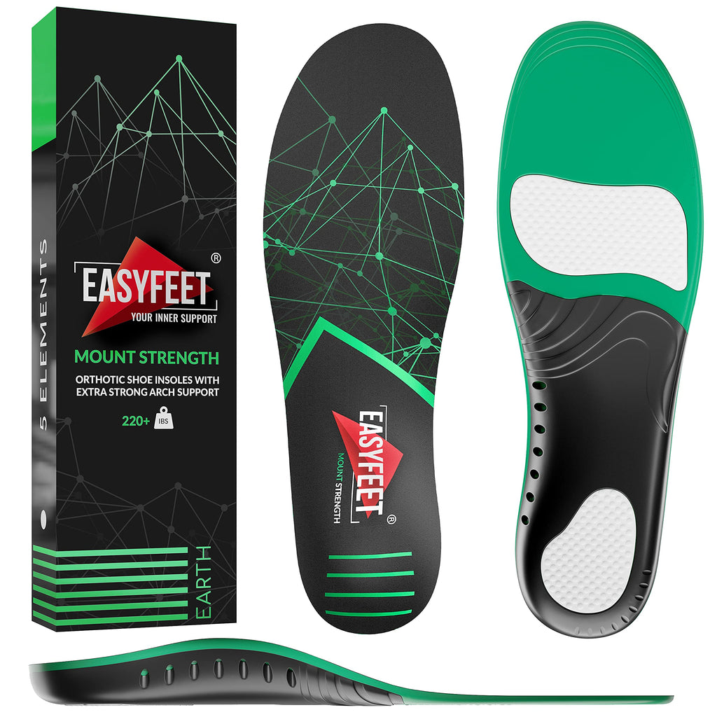 [Australia] - {New 2022} 220+ lbs Plantar Fasciitis Strong Arch Support Insoles Inserts Men Women - Flat Feet - Orthotic Insoles High Arch for Arch Pain - Work Boot Shoe Insole - Heavy Duty Support Pain Relief Black Men 9-10.5/Women 10-11.5 