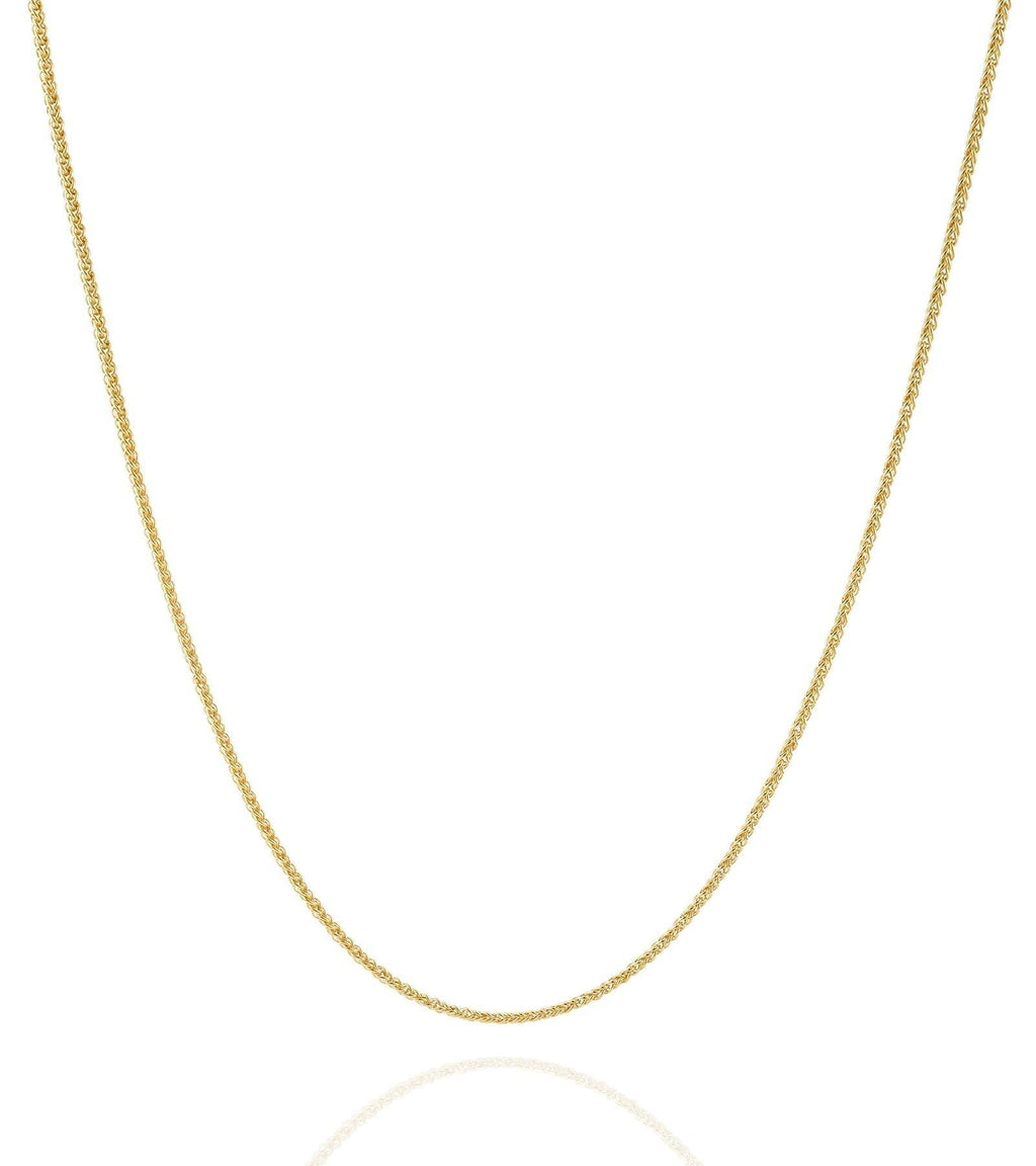 [Australia] - Jewelry Atelier Gold Chain Necklace Collection - 14K Solid Yellow Gold Filled Round Wheat/Palm Chain Necklaces for Women and Men with Different Sizes (2.5mm, or 3.2mm) 18.0 Inches 2.5mm width 