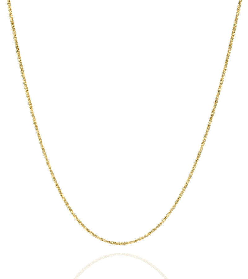 [Australia] - Jewelry Atelier Gold Chain Necklace Collection - 14K Solid Yellow Gold Filled Round Wheat/Palm Chain Necklaces for Women and Men with Different Sizes (2.5mm, or 3.2mm) 18.0 Inches 2.5mm width 