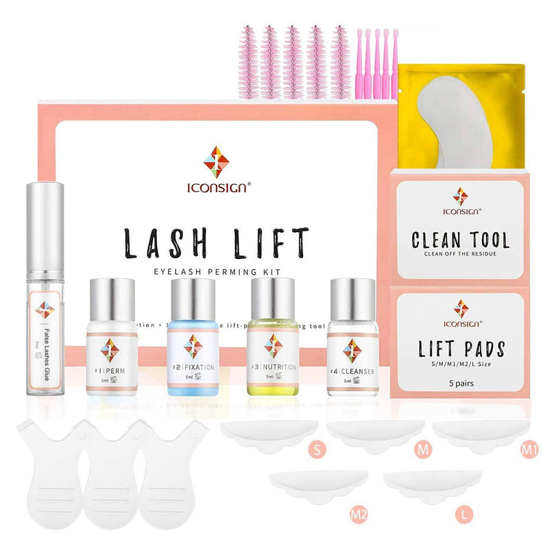 [Australia] - Lash Lift Kit, iconsign Perming Curling Lifting Eyelash Perm Kit | Professional Semi Permanent for Salon Includes Eye Shields, Pads and Accessories 
