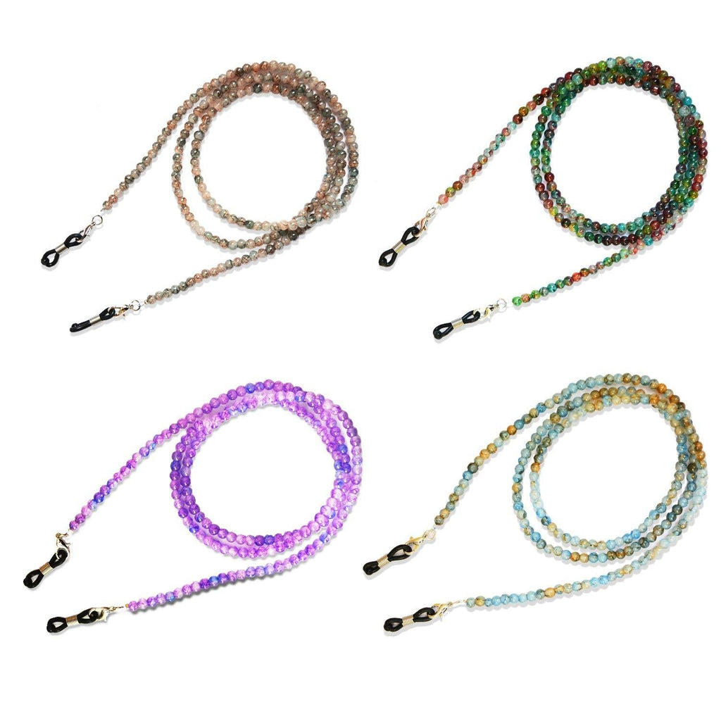 [Australia] - 4 Pcs Beaded Mask Chain for Women Girls, Holder Eyeglass Chain/Mask Lanyard around Neck for Eyeglass Sunglasses Necklace or Bracelet 