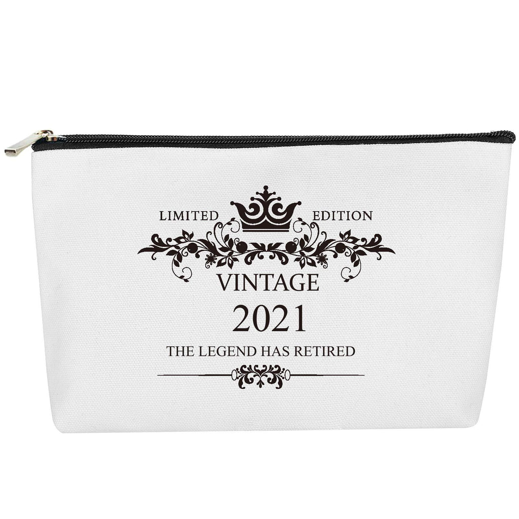 [Australia] - COFOZA Retirement Gift 2021 The Legend Has Retired Gifts Cosmetics Bag with Zipper Canvas Makeup Pouches Travel Toiletry Bag Retirement Gift Ideas for Woman Mom Grandma Aunt Teacher Boss Lady 2021 Retired 