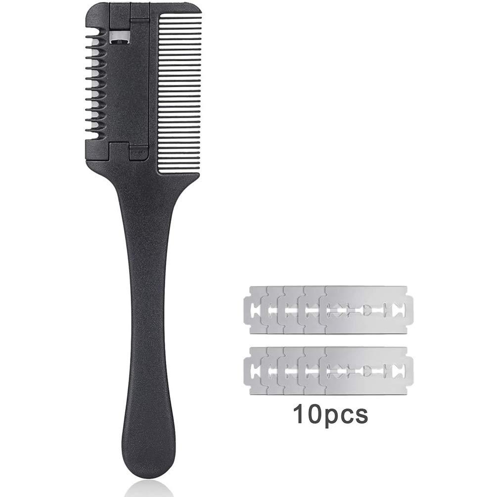 [Australia] - Hair Cutter Comb,Etercycle Hair Thinner Razor Comb with extra 10 Pcs Replacement Razors, Hair Thinning Comb Slim Hair Cutting Trimming Comb Tool for Thin & Thick Hair (1 Pack) 1 Pack 