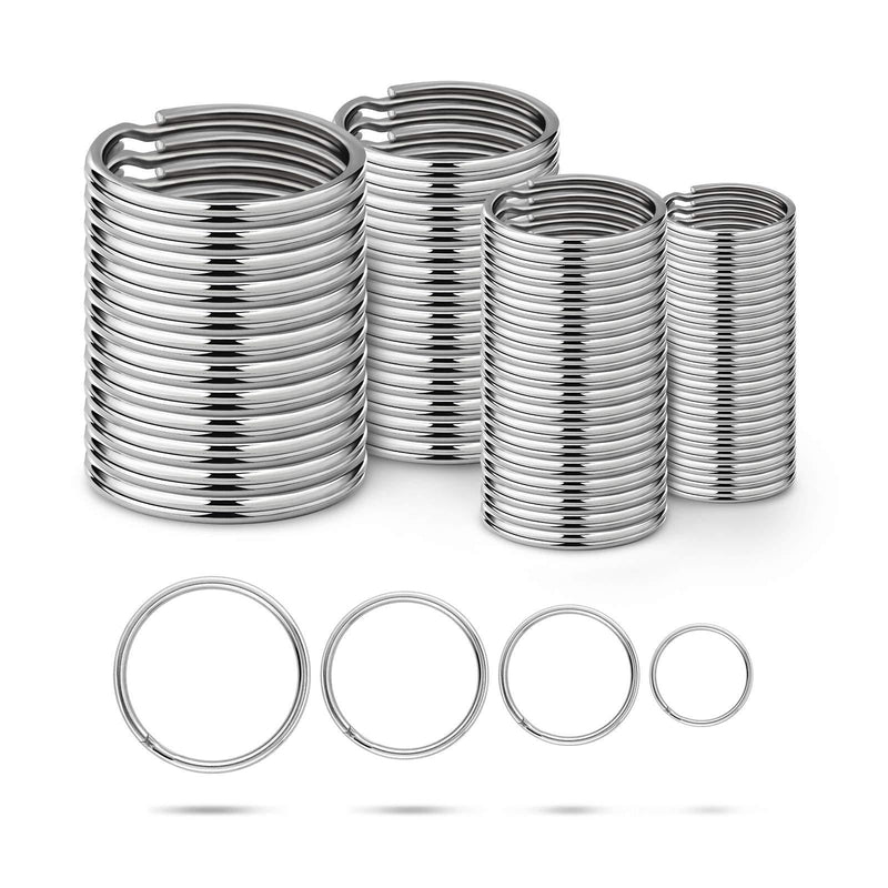 [Australia] - Ruesious round key rings （15/20/25/30mm）,keyring split ring stainless steel,Key Chain Ring Connectors,Circular Keychain,keyring loops（40 pack） 