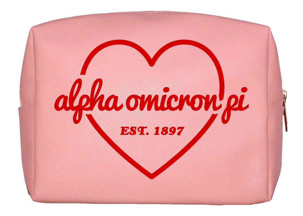 [Australia] - Alpha Omicron Pi Sorority Pink Makeup Bag 