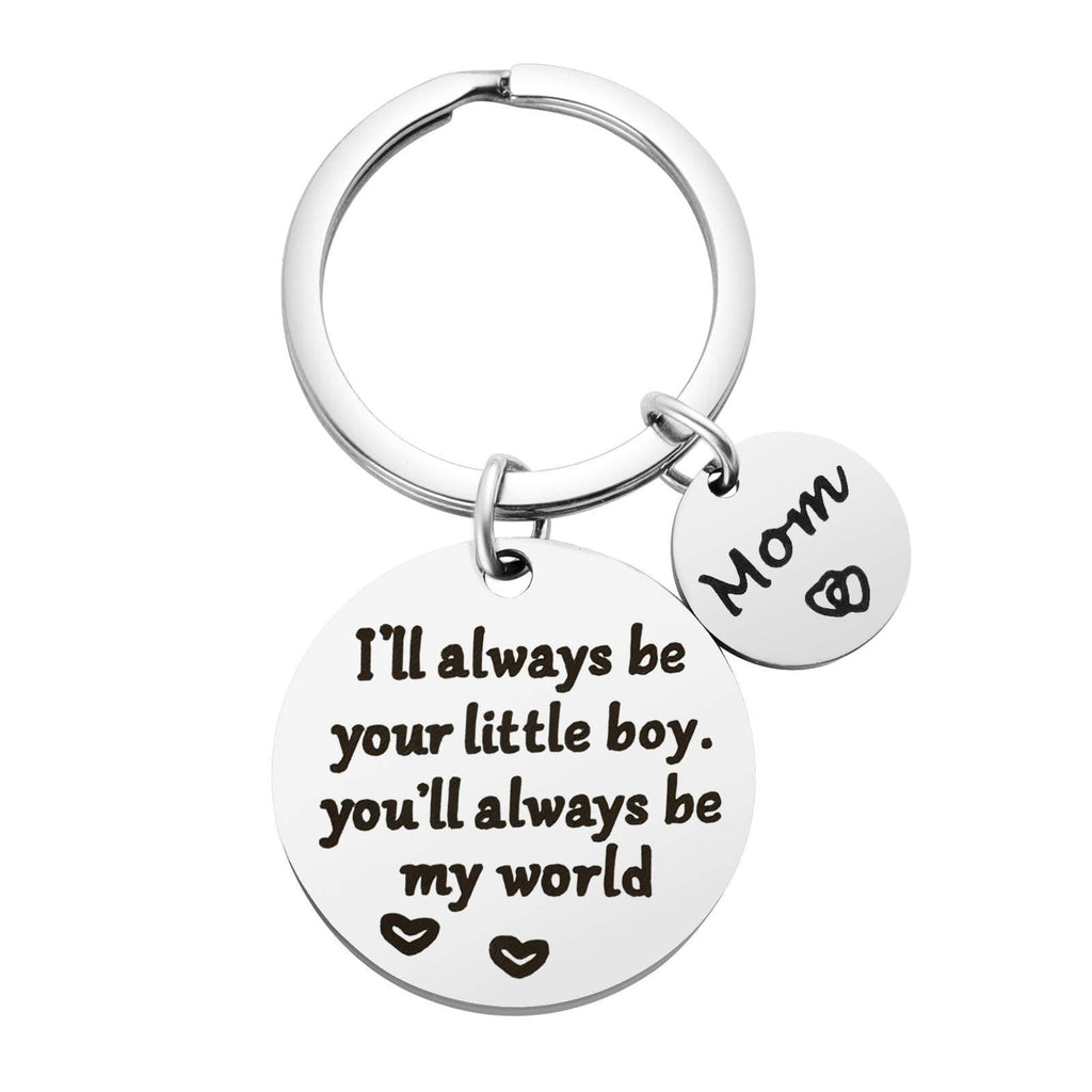 [Australia] - Mother’s Day Gift, Mom Keychain from Son for Birthday, Double Side I'll Always Be Your Little Boy, You Will Always Be My World - Best Mom Ever Keychain for Mom Valentine’s Day Christmas Gift 