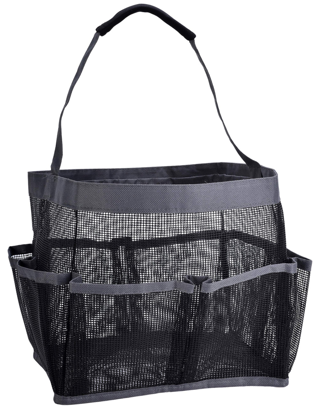 [Australia] - Mesh Shower Bag - Easily Carry and Organize Your Bathroom Accessories and Toiletry Essentials While Taking a Shower. (9-Pockets | Black) 