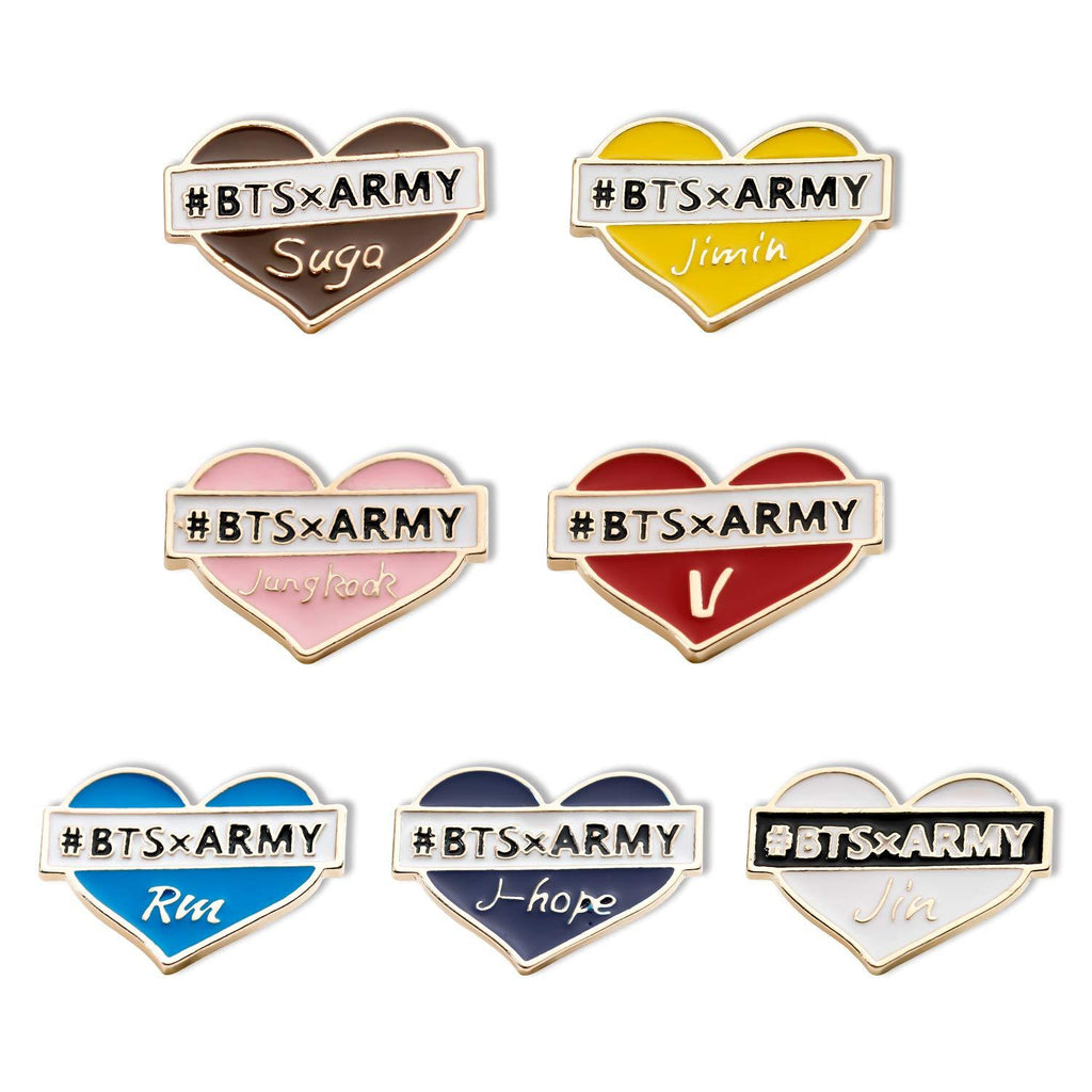 [Australia] - KPOP BTS Brooch Set BTS Army Bangtan Cute Enamel Lapel Pin for Children Women Clothing Backpack BTS Gift 7pcs Brooch-1 