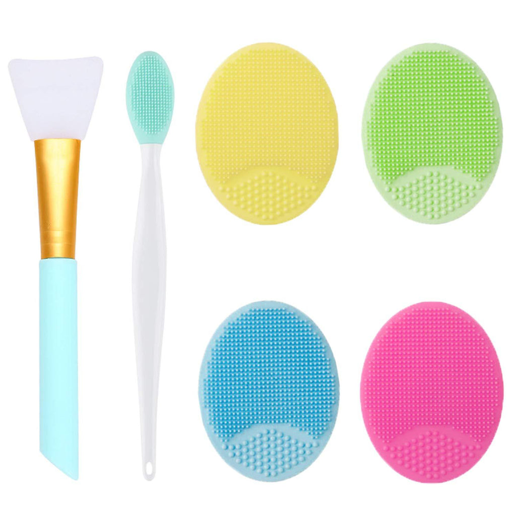 [Australia] - OBSCYON 6 Pieces Soft Silicone Facial Cleansing Brush Pad Face Scrubber Exfoliating Massage Pore Removing Blackhead for Sensitive Greasy Dry and All Kinds of Skin,Women Men Skincare Beauty Tools 