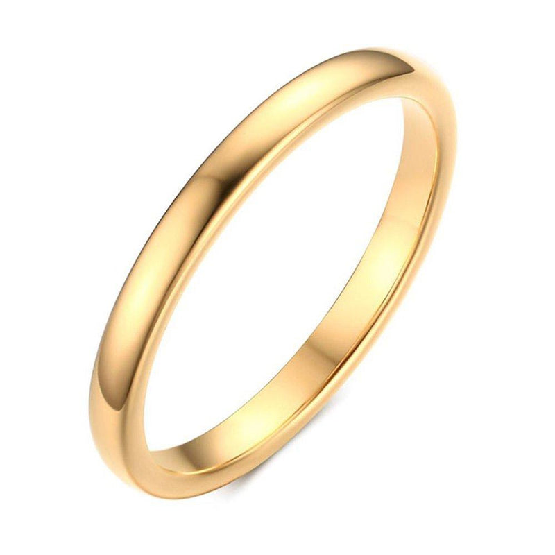 [Australia] - Gold Silver Tungsten Thumb Rings for Women and Men ，2mm/3mm/4mm/6mm/8mm Yellow Gold Sample Couple Wedding Rings Set for Him and Her Tungsten-Gold-2mm 4 