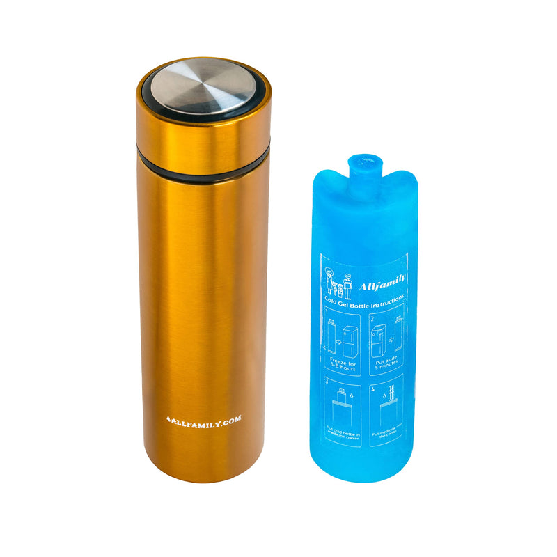 [Australia] - 4ALLFAMILY Nomad 48H 3 Insulin Pens Cooler Travel CASE Medicine Cooler Box EpiPen Carry Case Medical Travel Cooler Bag TSA Approved Diabetic Travel case Insulina Bottle with Biogel Ice Pack (Gold) Gold 