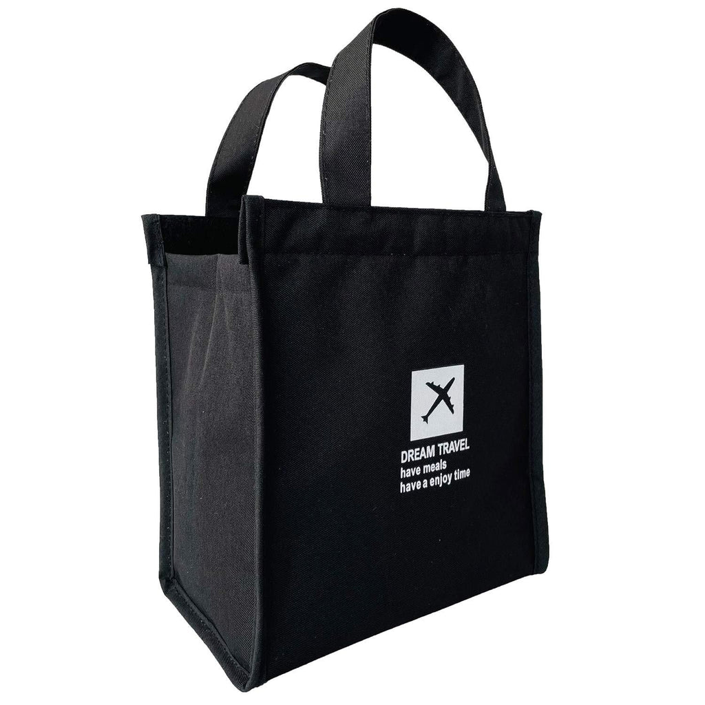 [Australia] - YUESE Lunch Bag, Insulated Lunch Tote Bags for Man Women, Simple Waterproof Adult Kids School Work Office Keep Fresh Bag(black, small) Black 