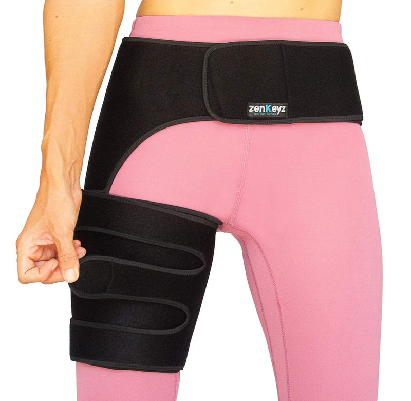 [Australia] - Copper Compression Hip Brace Sciatica - Groin Wrap for Pain Relief Thigh Compression Sleeve - Support for Hip Flexor Arthritis for Pulled Muscles-Sciatica Nerve Brace Injury for Men and Women (Right Leg) Copper infused - RIGHT leg 