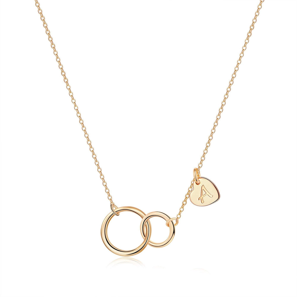 [Australia] - Initial Infinity Circle Necklaces for Women, 14K Gold Plated Infinity Circle Necklace for Mother Daughter Gifts Grandma Sister Best Friend Necklace Mother's Day Birthday Friendship Gifts for Women A - Gold 