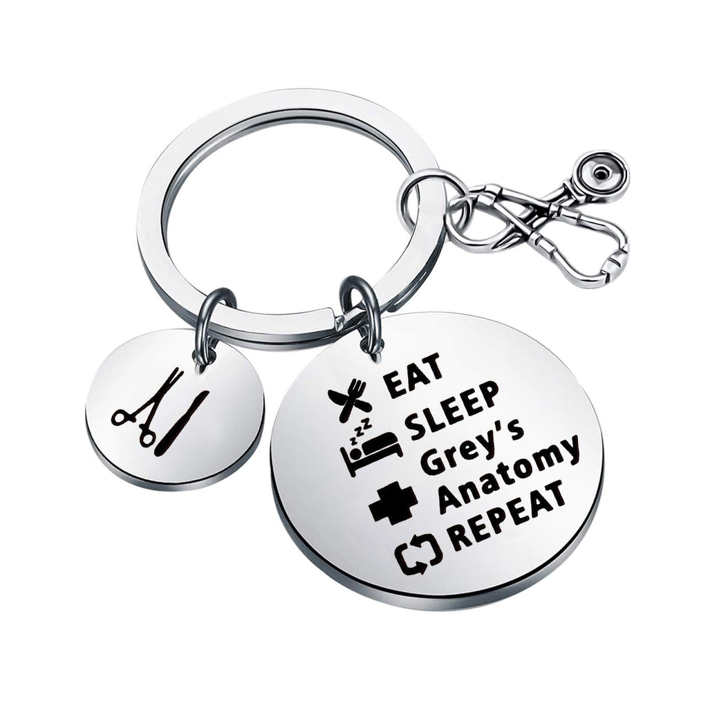 [Australia] - KUIYAI Grey's Anatomy Inspired Gift Eat Sleep Grey's Anatomy Repeat Keychain Funny Doctor Gift Movie Fans Gift Eatsleep-Grey's AnatomyKS 