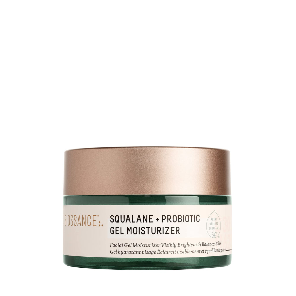 [Australia] - Biossance Squalane + Probiotic Gel Moisturizer. Extra Gentle Formula to Calm Skin with Redness or Rosacea, Reduce Pore Size Appearance and Restore Radiance (1.6 ounces) 