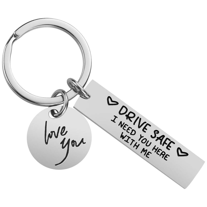 [Australia] - Drive Safe Keychain Gifts for Boyfriend - I Need You Here With Me Driver Keyring Boyfriend Husband Gifts from Girlfriend Wife, Valentine’s Day Birthday Gifts for Him 
