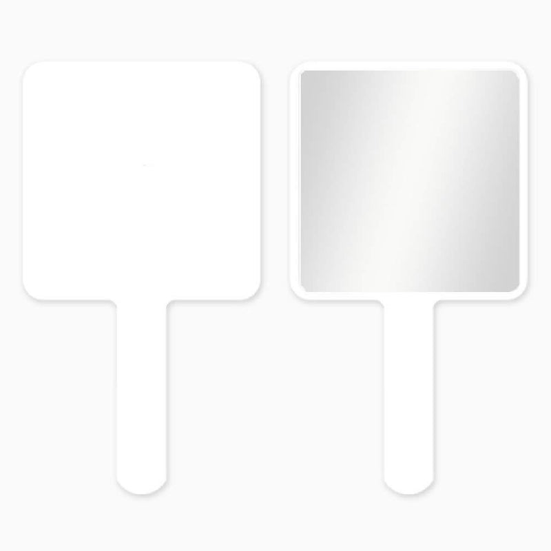 [Australia] - 2PCS Rectangle Handheld Mirror Hand Mirror Travel Handheld Mirror Cosmetic Mirror with Handle (White) White 