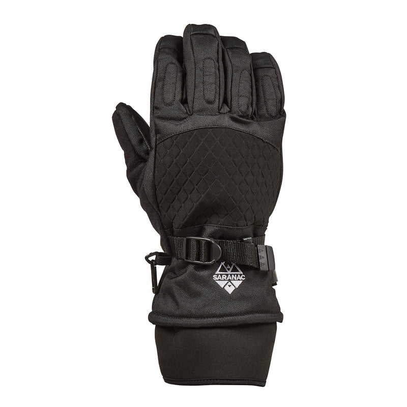 [Australia] - Saranac SA0111 Heavy Duty Ski Glove with Leather Palm, Black X-Small 