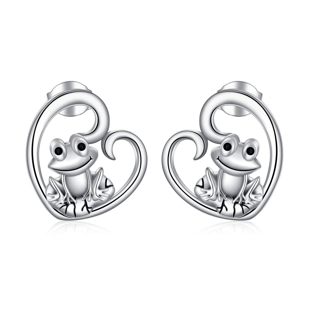 [Australia] - POPKIMI Sterling Silver Narwhal/Frog Earrings for Women Girls Cute Animal Earrings Birthday Jewelry Gifts Frog 