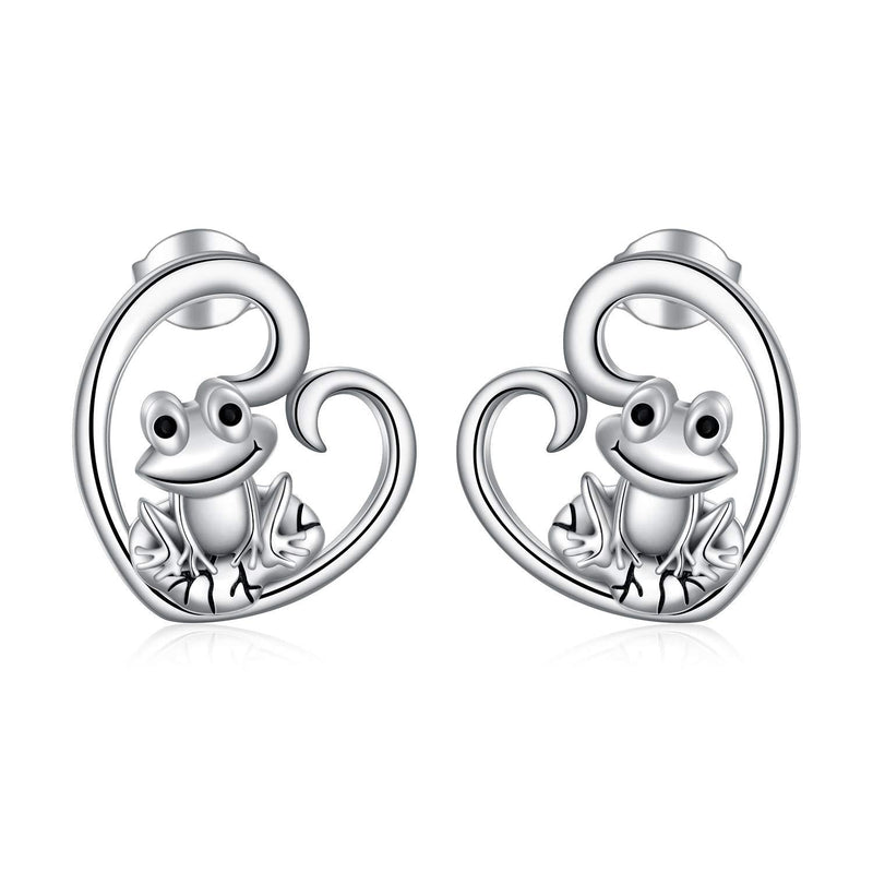 [Australia] - POPKIMI Sterling Silver Narwhal/Frog Earrings for Women Girls Cute Animal Earrings Birthday Jewelry Gifts Frog 