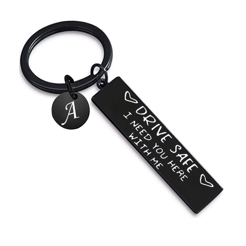 [Australia] - ManFeimao Drive Safe Keychain I Need You here with me Couple Keychain Gifts for Boyfriend Husband,Anniversary,Wedding Gifts,Birthday,Valentine Day,Father's Day A-Black 