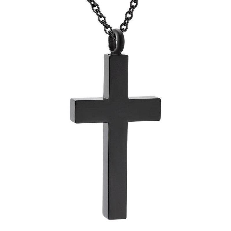 [Australia] - Sheng Jewelry Black Cross Urn Necklaces for Ashes Religious Cross Memorial Urn Necklace for Pet Human Ashes Pendant 2-cross 