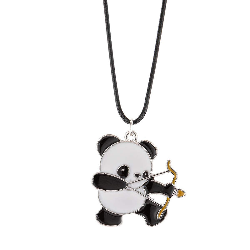 [Australia] - Winssi Sports Panda Necklace with Black Cord Panda Jewelry Gift for Teen Girls and Boys Archery 