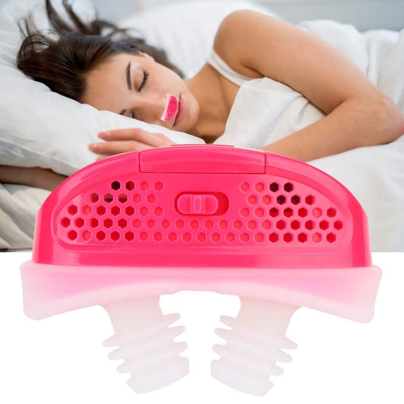 [Australia] - Anti Snoring Devices, Electric Micro Nasal Dilators Double Eddy Current Fan Designs Snoring Solution Anti Snoring Nose Vent Clip Air Purifier for Men and Women Snoring aid (Without Battery) Red 