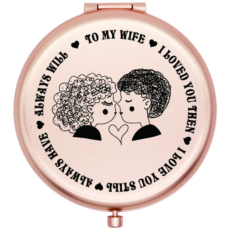 [Australia] - Muminglong Frosted Compact Mirror for Wife from Husband Birthday, Anniversary，Valentine's Day Ideas for Wife- Lovers er 