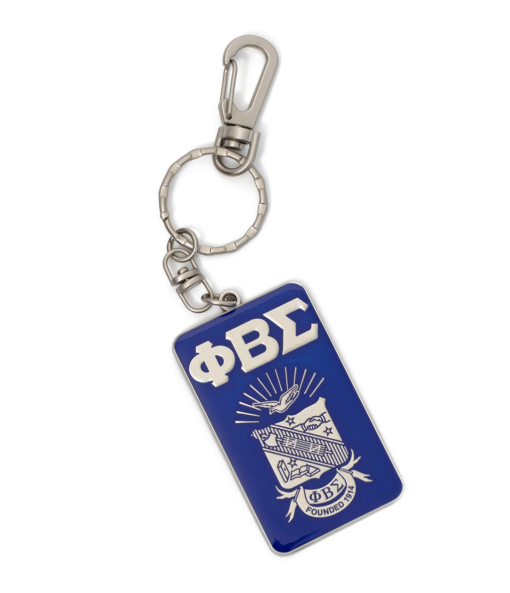 [Australia] - Bad Bananas Phi Beta Sigma Fraternity - Keychain - Classic Letters and Shield - Silver Metal with Enamel Fill - Officially Licensed 