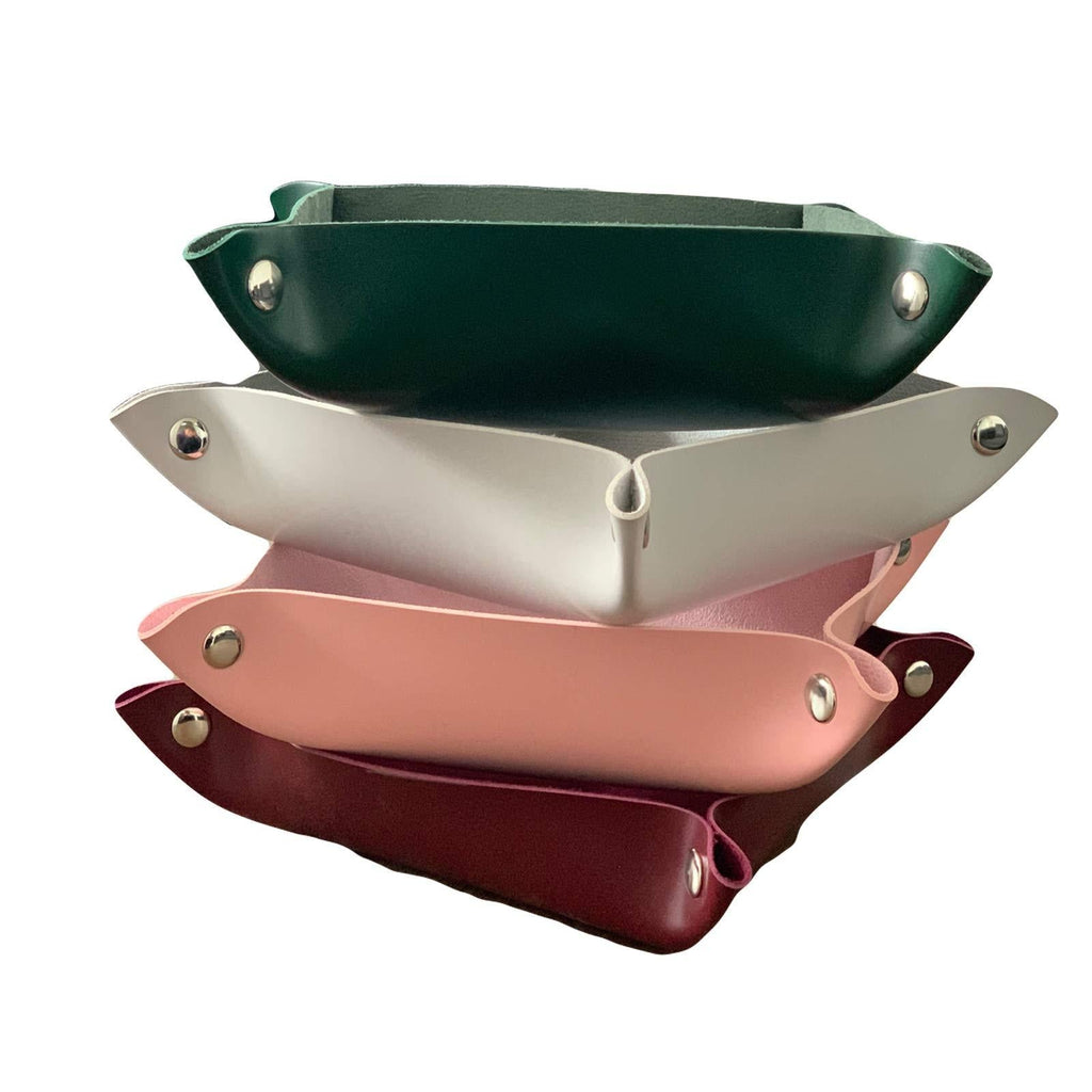 [Australia] - AWOCAN 4Pcs PU Leather Catchall Tray for Storaging Keys,Coins,Jewelry in home/office/travel 